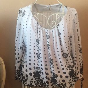 Black and white blouse